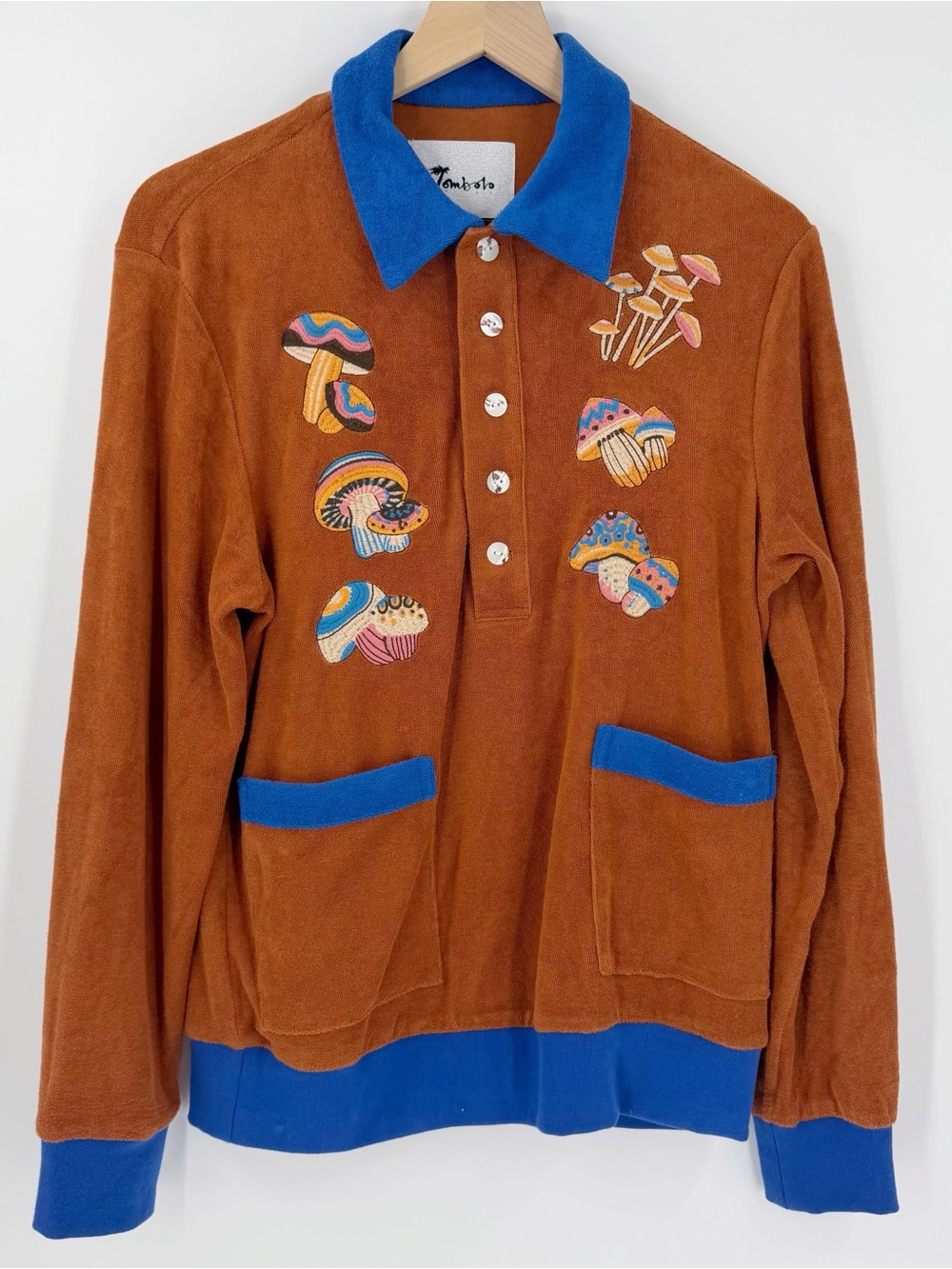 Tombolo Company Disco Fungi Cabana Shirt Terry Cloth Small